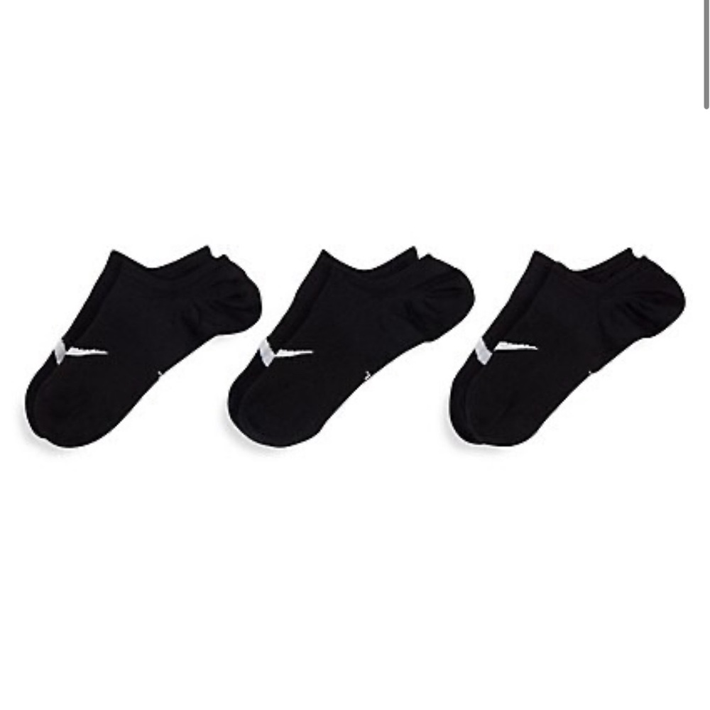 Nike Women's 3-Piece Everyday Footie Socks, Black, size Medium - NWT